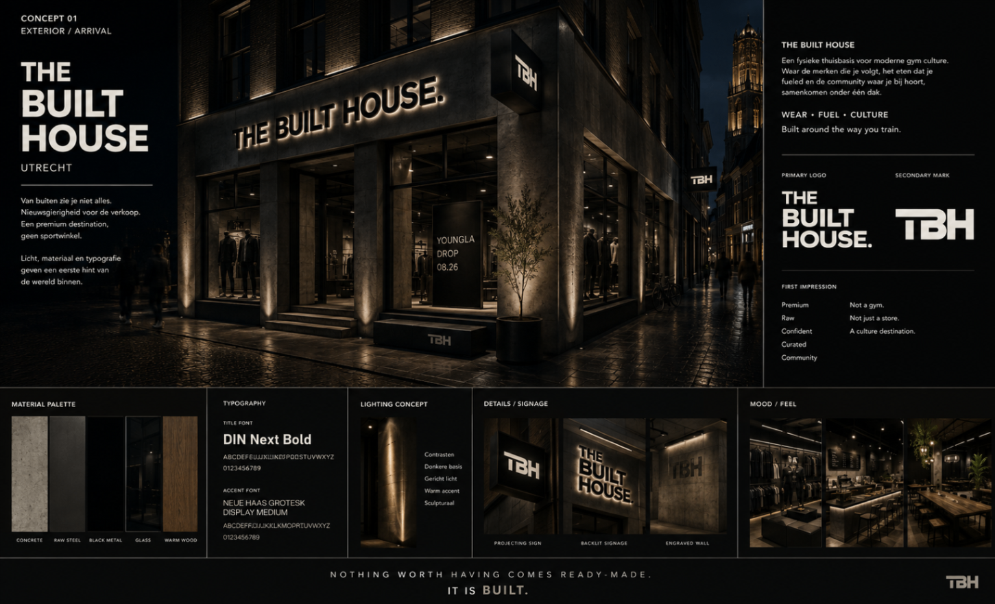 Night exterior of The Built House